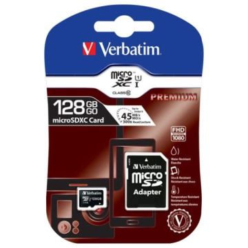Verbatim microSDXC Card 128GB Class10 incl. Ad.