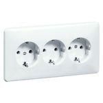 Hochköpper 00498211 D 6513.02 3-way pure white socket SCHUKO