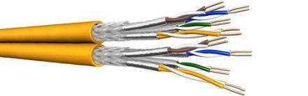 Draka Comteq Cat.7A 1200MHz 2x4P S/FTP LSHF-FR 500DW data cable UC1200 SS23 melon yellow