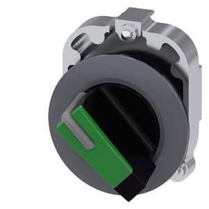 Siemens 3SU1062-2DF40-0AA0 toggle switch illuminated 30mm round metal matt green