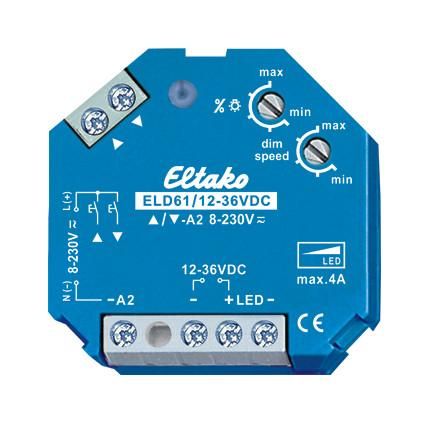 Eltako 61100865 LED dimmer switch ELD61/12-36VDC Power MOSFET up to 4A