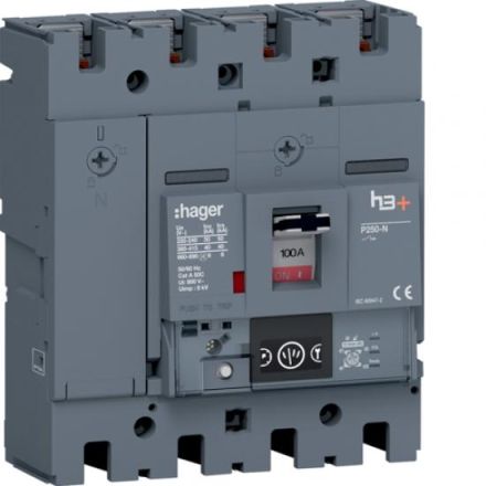 Hager HNT101NR h3+ P250 4P4D 100A 40kA circuit breaker