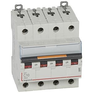 Legrand 409793 Circuit breaker DX3 C10A 4P 25KA 4M