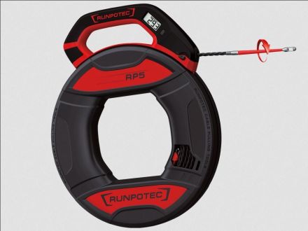 Runpotec 10202 RP5 cable pulling tool including digital meter counter pipe diameter 16 - 40 mm