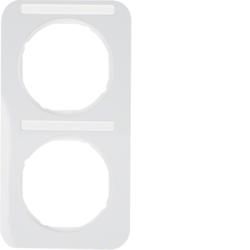 Berker 10122169 Frame with label field polar white, glossy Berker R.1