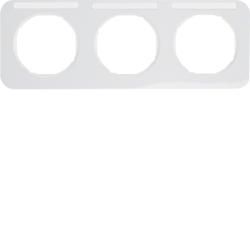 Berker 10132179 Frame with label field polar white, glossy Berker R.1