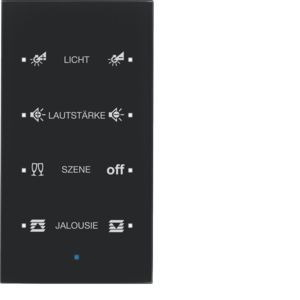 BERKER 75144935 KNX push button sensor glass | 4-way, comfort, configured | black glass