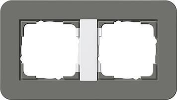 Gira 0212413 cover frame 2f Gira E3 dark grey/pure white