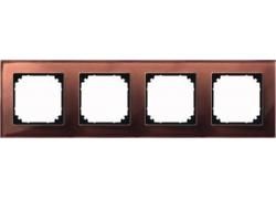 MERTEN 489415 real glass frame 4-way mahogany brown