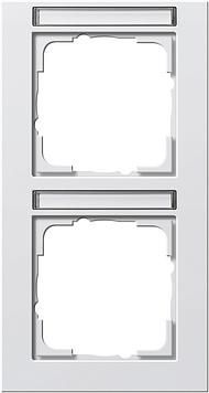 Gira 110229 2-way cover frame BSF vertical Gira E2 pure white