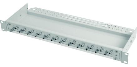 Telegärtner H02030A0018 incl. 12xST couplings RAL7035 19' fiber optic panel ECONOMY 1HE