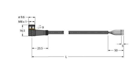 Turck 6629498 PKW4M-2/TEG actuator and sensor cable