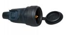Kopp 180616000 rubber 16A 250V IP20 black SCHUKO coupling