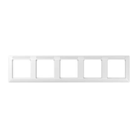 Jung AS5850BFINAWW frame 5-way, with window (spray-tight), horizontal mounting, thermoplastic, AS 500, alpine white