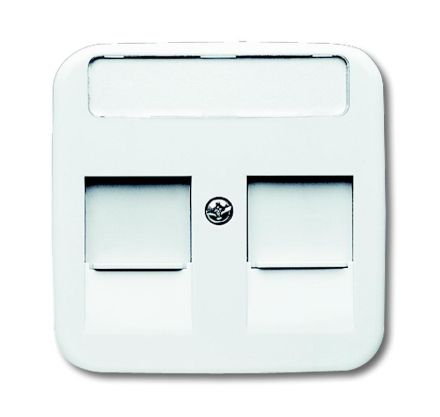 Busch-Jaeger 1800-214 central plate, with label field alpine white