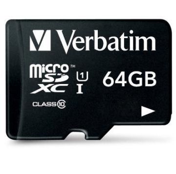 Verbatim microSDXC Card 64GB Class10 incl. Adapt.