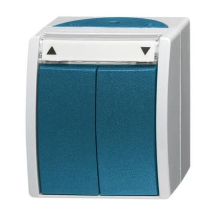 Busch-Jaeger 2621/4 W-53 blind switch, rocker switch, 1-pole grey/blue-green
