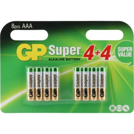 GP 03024ADHC8 SuperAlkaline Micro, 1.5 V LR03, 8-pack AAA