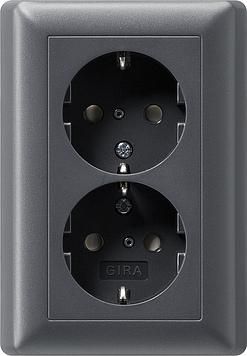 Gira 078328 Double SCHUKO KS System 55 Anthracite