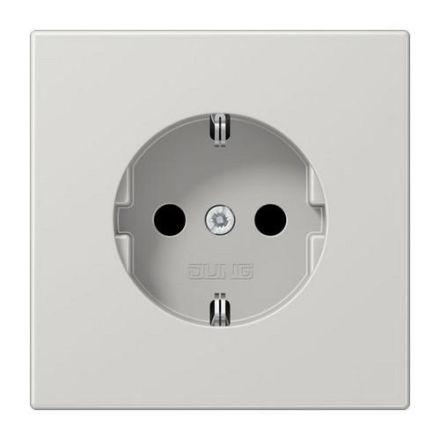 Jung LS1520KILG SCHUKO socket, 16 A 250 V ~, integrated increased contact protection, SAFETY+, Duroplast, LS series, light grey
