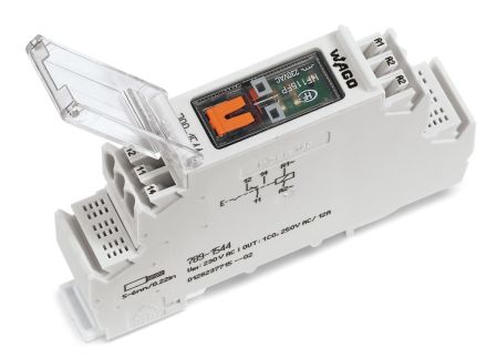 Wago 789-1544 230VAC 12A 1W manual override switching relay module
