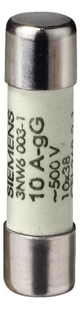 Siemens 3NW6005-1 without indicator size 10x38mm, 500V 16A cylinder fuse
