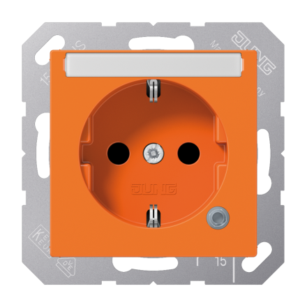Jung A1520BFNAKOO SCHUKO socket, 16 A 250 V ~, without claws, with function display, with label field, integrated increased contact protection, SAFETY+, thermoplastic, Ser