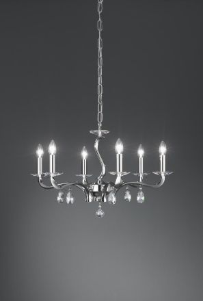 Brumberg 850626 pendant light, chrome E14, 6x40W max.