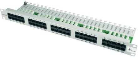 Telegärtner J02024L0002 50xRJ45U MPPI50-H 1HE RAL7035 Patchpanel 19' Telephone ISDN Cat3