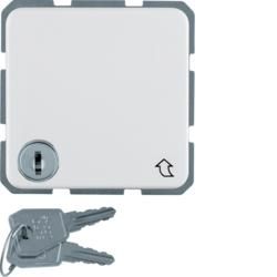 Berker 476309 SCHUKO socket with hinged cover and lock polar white, glossy wg Up IP44