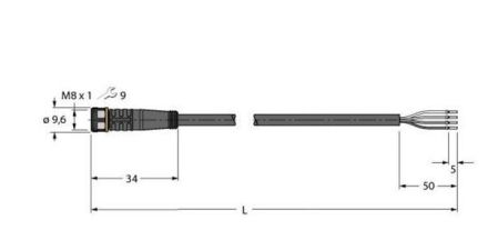 Turck 6629497 PKG4M-2/TEG Actuator and sensor cable