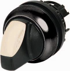 Eaton M22S-WLKV-W illuminated selector switch, 2 positions, white, momentary, 284398