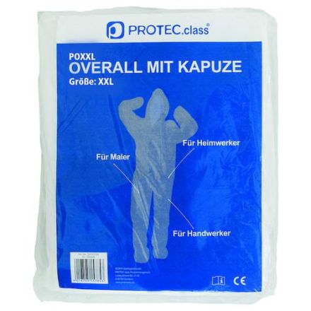PROTEC.class 05105785 POXXL size XXL with hood white overall