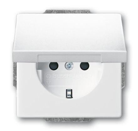Busch-Jaeger 20 EUKBR-84 SCHUKO® socket insert, with hinged cover studio white