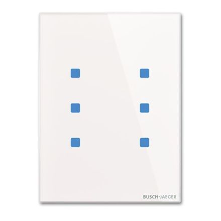 BUSCH-JAEGER TB/U6.7.11-CG KNX push button sensor Standard tacteo | 6-way, vertical | white glass | 86x115 mm