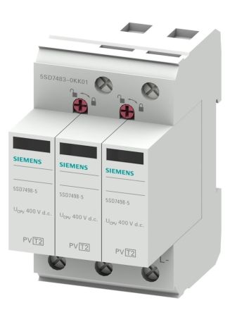 Siemens 5SD7483-0KK01 T2 UC 600V DC Imax 40kA 2000A surge arrester