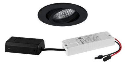 Brumberg 41443083 230V AC 6W 3000K black LED recessed ceiling spotlight