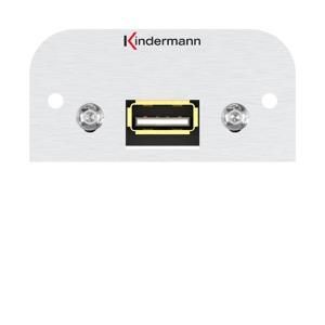 Kindermann 7441000522 USB 2.0 A-socket/A-socket 54x54mm connection panel half panel