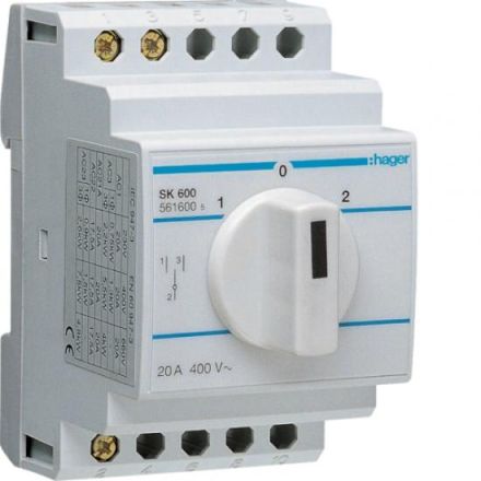 Hager SK600 changeover switch with zero position 20A 400V