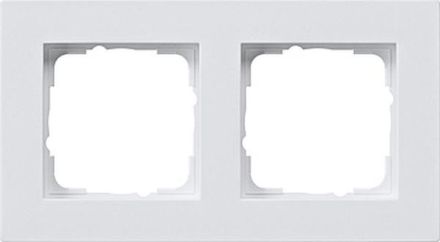 Gira 212225 cover frame 2-way flat E2 pure white
