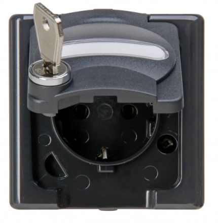Kopp 103593007 AP-FR Std1f.Schl.19 BlueElectric anthracite protective contact socket
