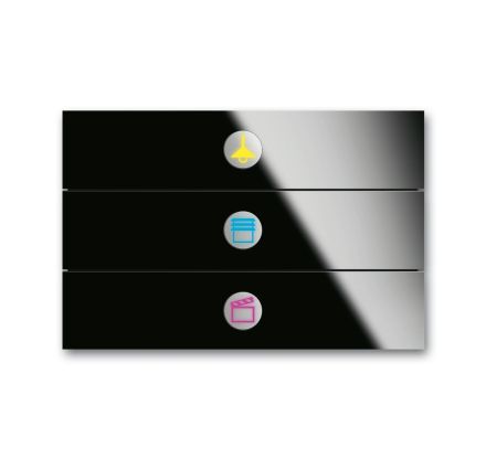 BUSCH-JAEGER 6342-825-101 Control element for priOn | 3-way | black glass