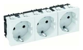 OBO Bettermann STD-D0 RW3 0° 3-way pure white socket, 6120042