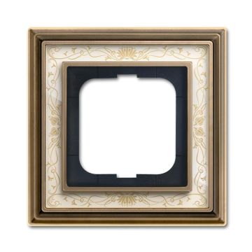 Busch-Jaeger 1721-846 cover frame, 1-way frame antique brass decor ivory white