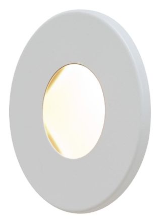 EVN LR0602W LR06 round 0.6W 12V 3000K white IP44 LED recessed wall light