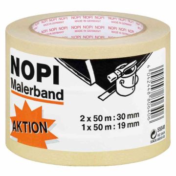 TESA 55541-1-07 Nopi-Crepe 3-pack crepe 2 x 50:30mm, 1x50m:19mm