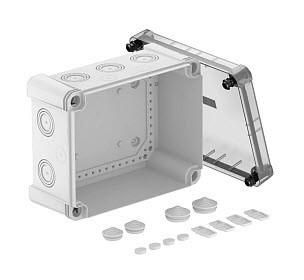 OBO Bettermann X16 LGR-TR 240x191mm grey transparent cover cable junction box, 2005070