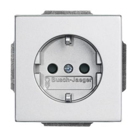 Busch-Jaeger 20 EUCKS-83 SCHUKO® socket insert, with increased contact protection, aluminum silver