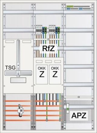 ABN eHZ 2Z 1T-3P 1V 1APZ sHS/OKK IP43 5-pole meter cabinet (S37EA420Z)