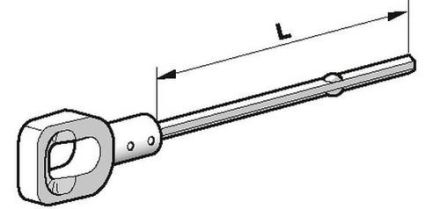 Somfy 9685136 for crank mechanism with hexagon shaft L:165mm eyelet